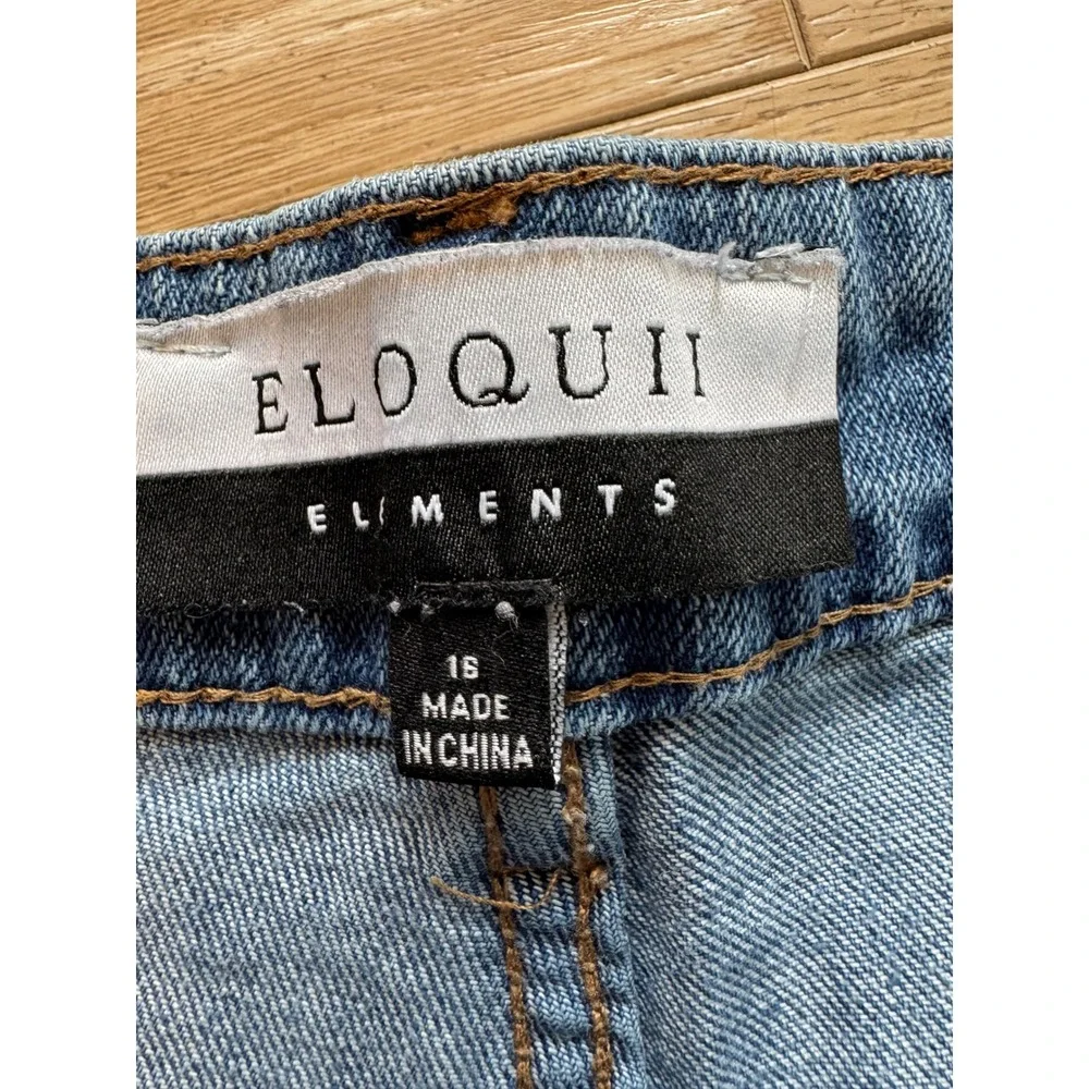 Eloquii Elements Womens Plus Size 16 Wide Leg Jeans Medium Wash High Rise Denim - Picture 2 of 10